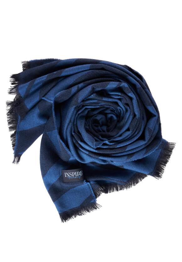 STREET ONE Softer Schal mit Muster Damen - Deep Blue | STREET ONE  Online-Shop | Modeschals