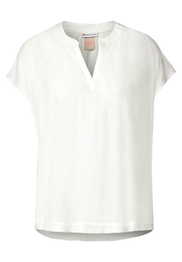 ONE ONE Damen | in - Blusenshirt STREET Online-Shop White Unifarbe Off STREET