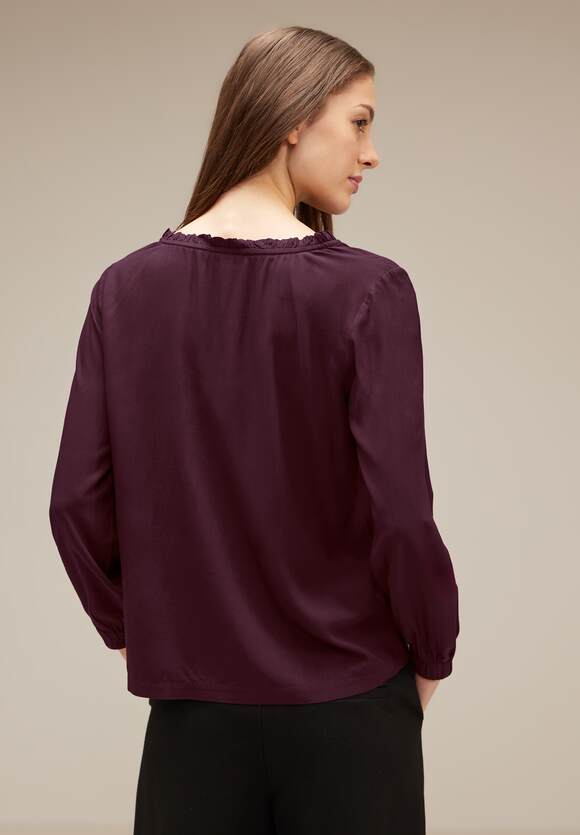STREET ONE Unifarbene Bluse mit Rüschen Damen - Plummy Wine | STREET ONE  Online-Shop