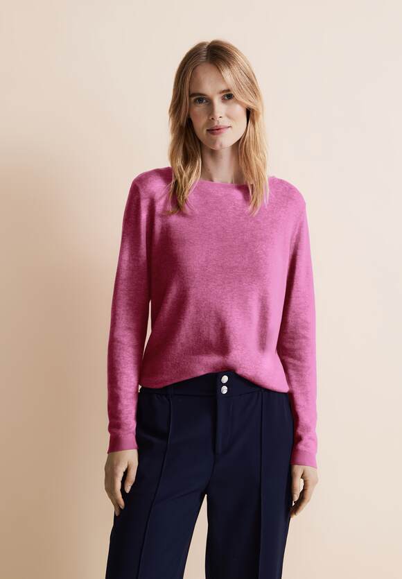 Cozy Melange Basic Pullover Online-Shop STREET STREET | Damen ONE Pink ONE -