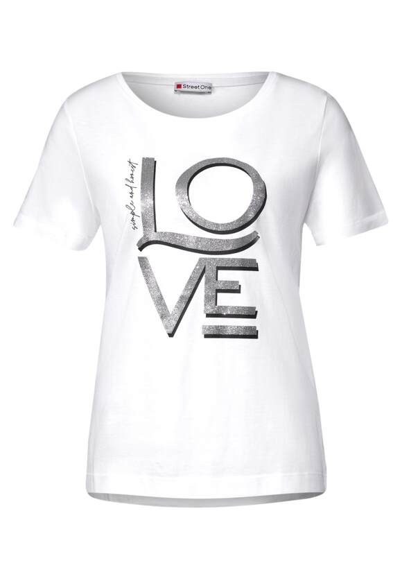 STREET ONE T-Shirt mit Wording Damen - White | STREET ONE Online-Shop