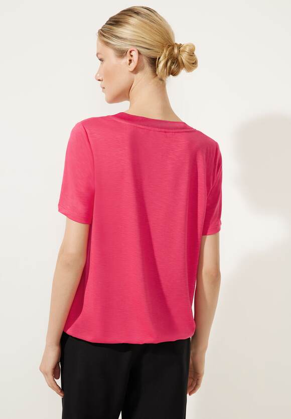 STREET ONE Shirt mit Rippkragen | - Damen ONE Blossom Online-Shop Coral STREET