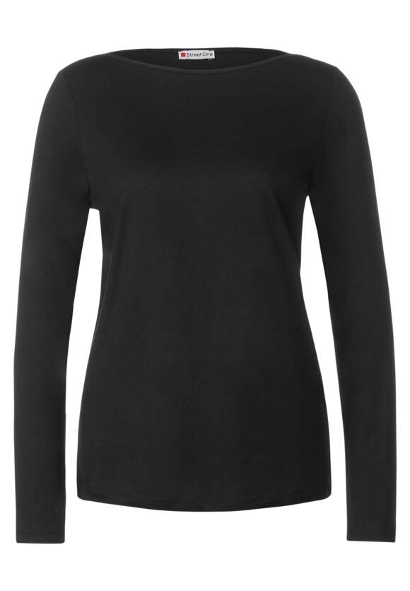 STREET ONE Shirt Damen STREET Online-Shop - Black | ONE mit U-Boot-Ausschnitt