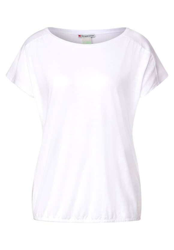 STREET ONE - STREET Damen | White mit Raffungen Online-Shop T-Shirt ONE