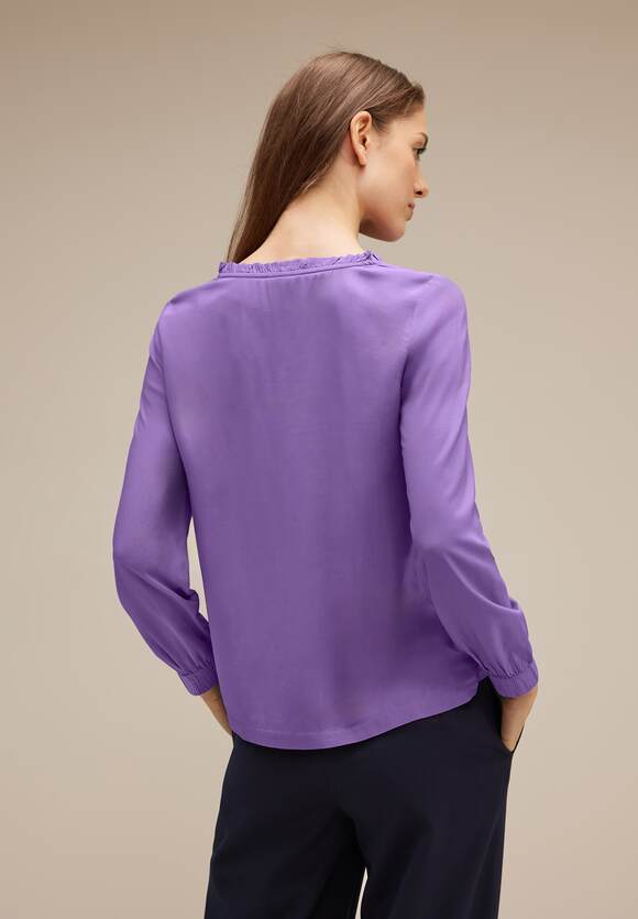 STREET ONE Online-Shop Bluse Rüschen STREET Damen - Lupine | ONE Lilac Unifarbene mit