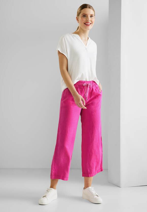 Damen Style Oasis Fit Online-Shop Emee Pink ONE STREET Loose ONE STREET - Leinenhose - |