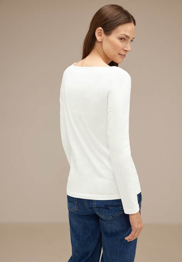 Off ONE STREET White - Damen ONE | STREET Online-Shop Basic Langarmshirt