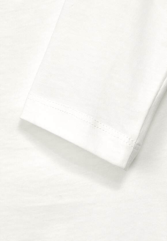 STREET ONE Basic Langarmshirt Damen - Off White | STREET ONE Online-Shop