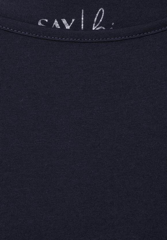 STREET ONE Shirt mit Damen Night | U-Boot-Ausschnitt - ONE Blue STREET Online-Shop