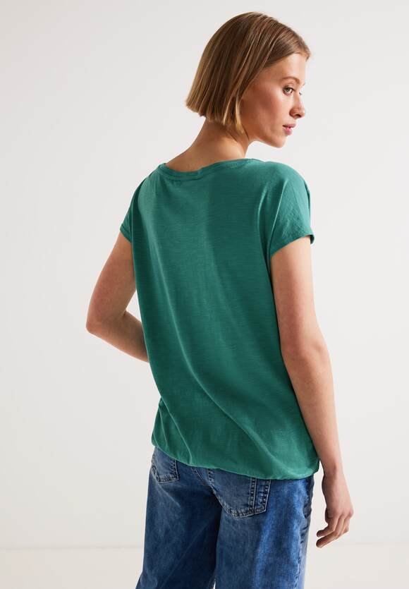 STREET ONE T-Shirt | Raffungen Damen - Lagoon Online-Shop Green ONE mit STREET