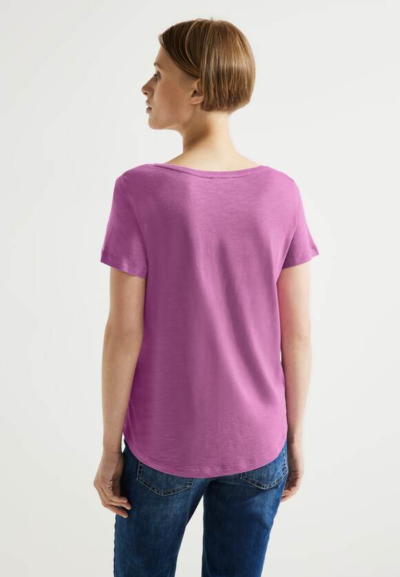 STREET ONE T-Shirt mit V-Ausschnitt Damen - Style Gerda - Meta Lilac | STREET  ONE Online-Shop