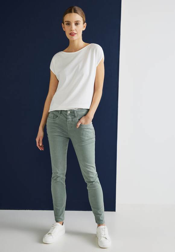 STREET ONE Slim - Style Soft ONE Washed Jeans Olive Light Stretch STREET York Color Damen Fit Online-Shop - 