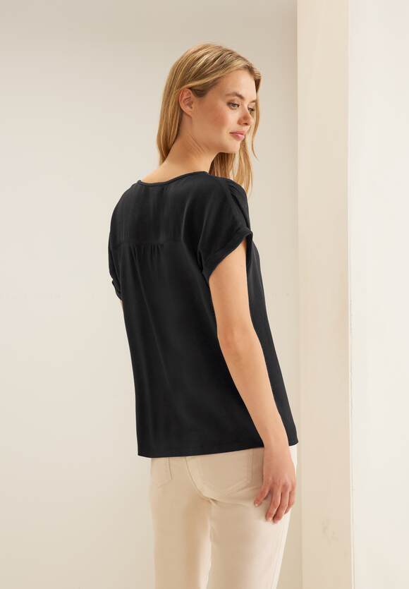 STREET ONE Shirt im Materialmix - STREET Online-Shop Damen | Black ONE