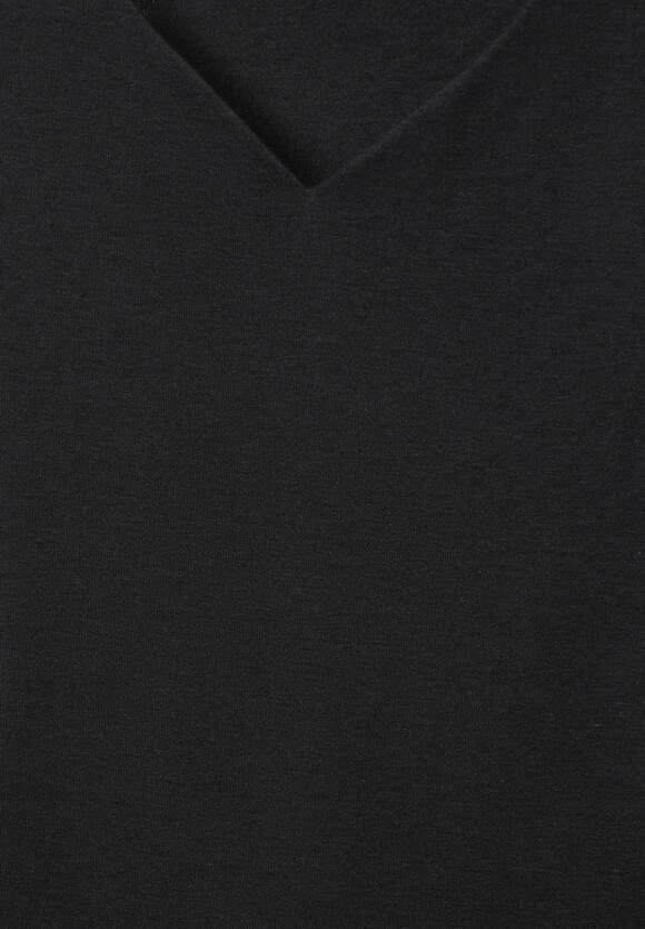 STREET ONE T-Shirt mit Herz Ausschnitt Damen - Black | STREET ONE  Online-Shop