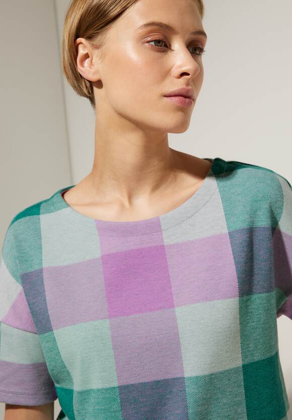 STREET ONE Multicolor Karo Shirt Damen - Meta Lilac | STREET ONE Online-Shop