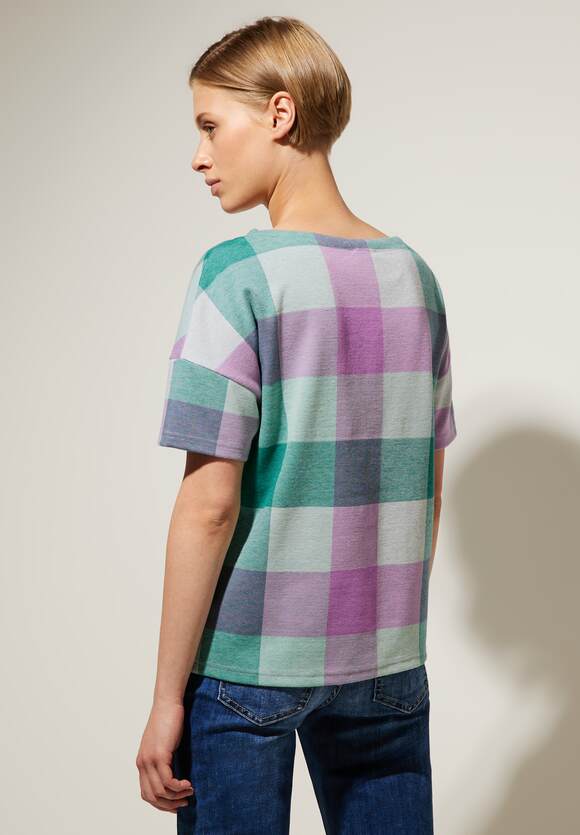 STREET ONE Multicolor Karo Shirt Damen - Meta Lilac | STREET ONE Online-Shop