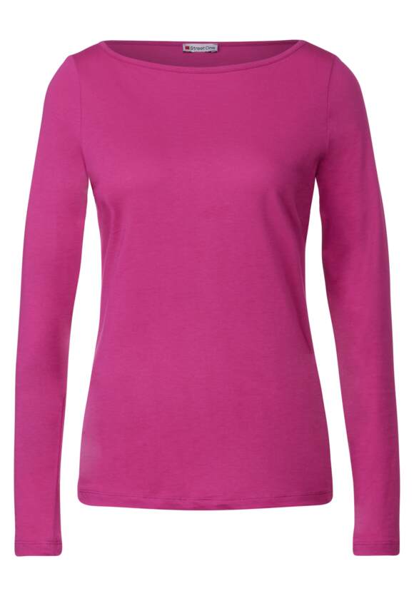 STREET ONE Basic ONE Bright Damen Cozy Langarmshirt | STREET Pink Online-Shop 