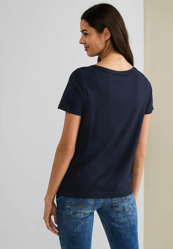 mit STREET ONE Wording Damen Online-Shop | Blue Deep - ONE T-Shirt STREET