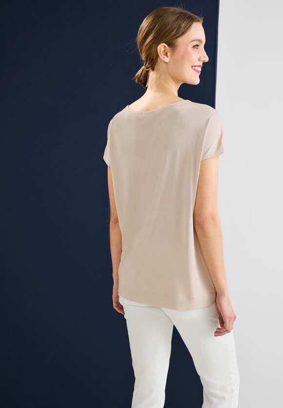 STREET ONE T-Shirt mit Steinchendetails Damen - Light Smooth Sand | STREET  ONE Online-Shop | T-Shirts
