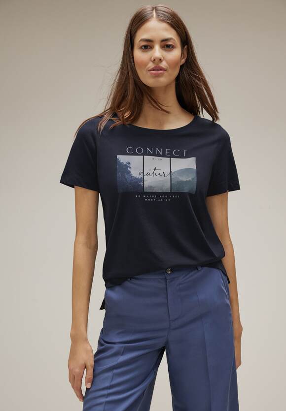 mit Blue ONE | Online-Shop ONE Deep Steinchendeko T-Shirt Damen - STREET STREET