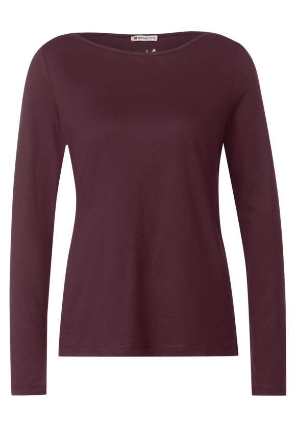 STREET ONE Shirt mit U-Boot-Ausschnitt Damen - Purple Brown | STREET ONE  Online-Shop