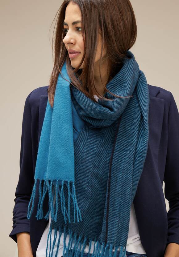 STREET ONE Softer zweifarbiger Schal Damen - Aquamarine Blue | STREET ONE  Online-Shop | Modeschals