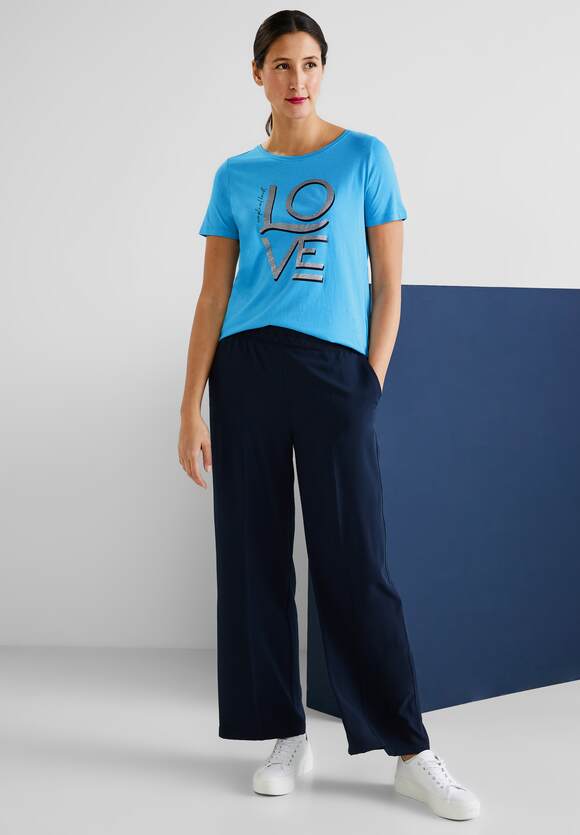 STREET ONE T-Shirt - | mit ONE Blue Wording Damen STREET Online-Shop Splash