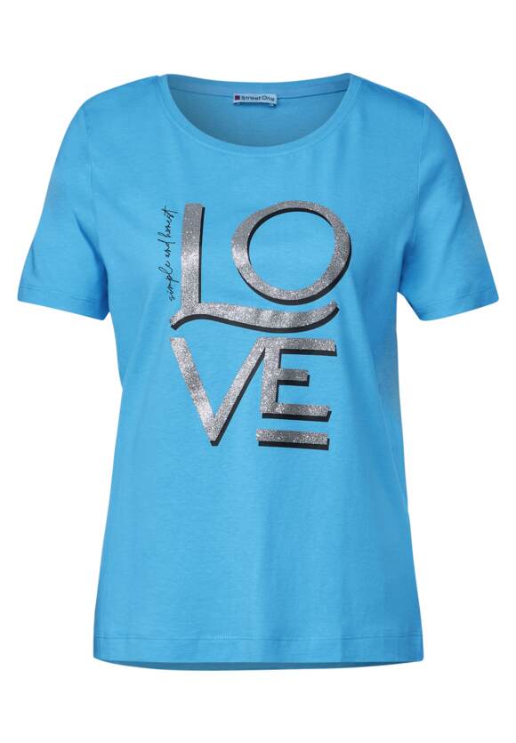 mit Splash STREET STREET T-Shirt Online-Shop Damen | Wording Blue - ONE ONE