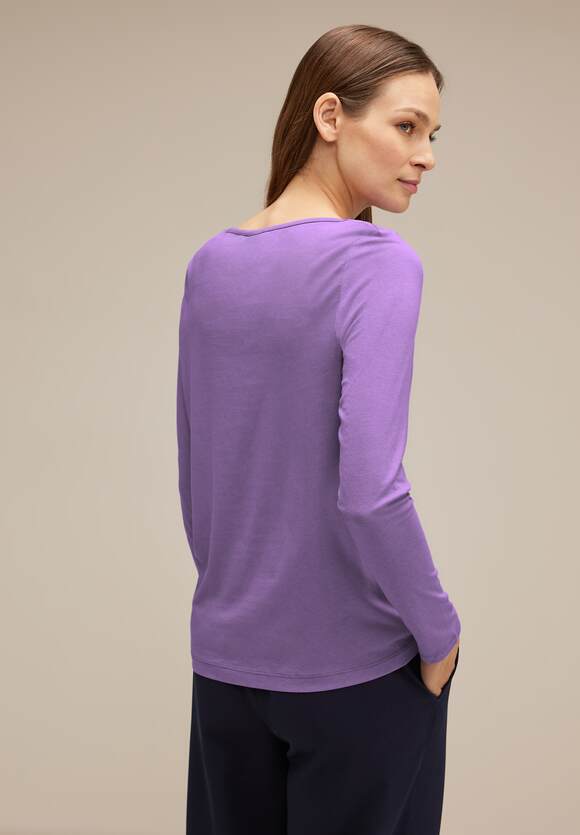 STREET ONE Shirt mit U-Boot-Ausschnitt Damen - Lupine Lilac | STREET ONE  Online-Shop