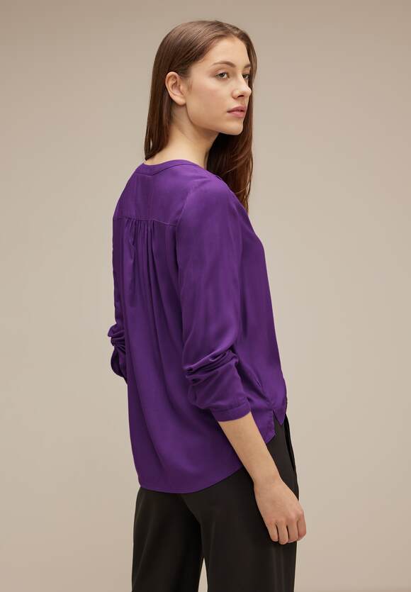 STREET ONE Basic Bluse Pure Bamika - | - ONE Style Online-Shop Deep Damen Lilac in Unifarbe STREET
