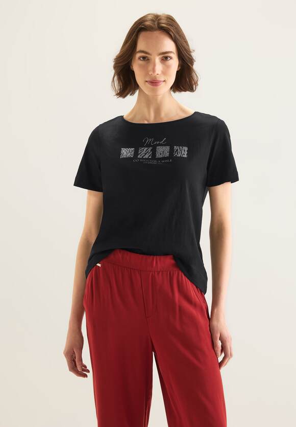 STREET ONE T-Shirt mit Artwork - | Damen ONE STREET Black Print Online-Shop