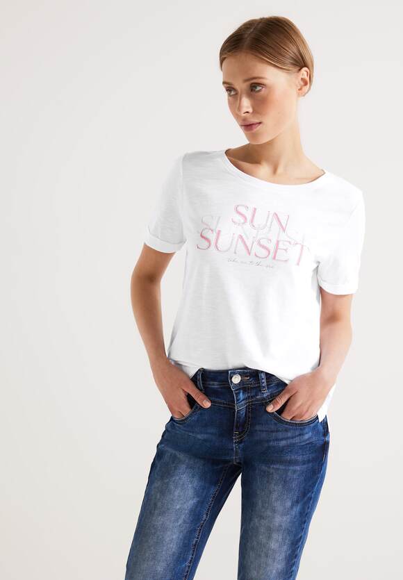 Basicshirt mit STREET Online-Shop ONE | Gentle - Green STREET Wordingprint ONE Damen Fresh