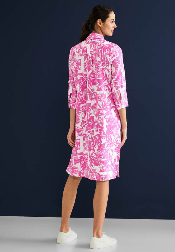 STREET ONE Leinen Shirtkleid Damen | - Pink STREET Oasis Light mit Online-Shop ONE Print