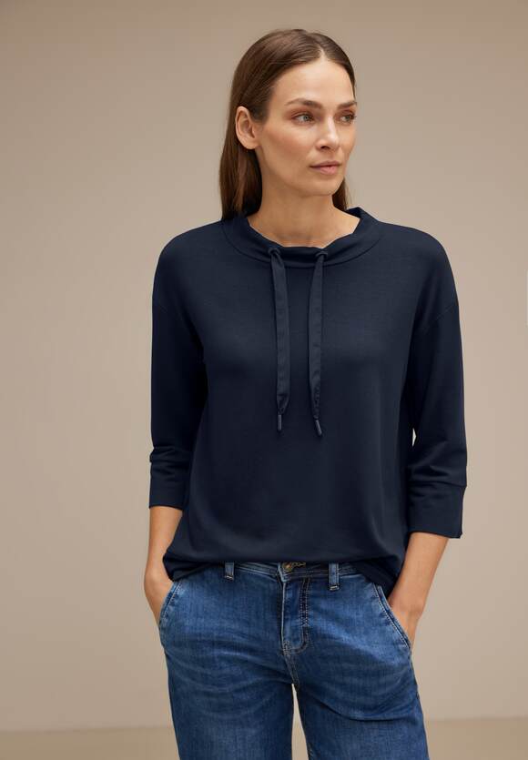 STREET ONE Offene Shirtjacke Damen - Style Jacy - Deep Blue Melange | STREET  ONE Online-Shop