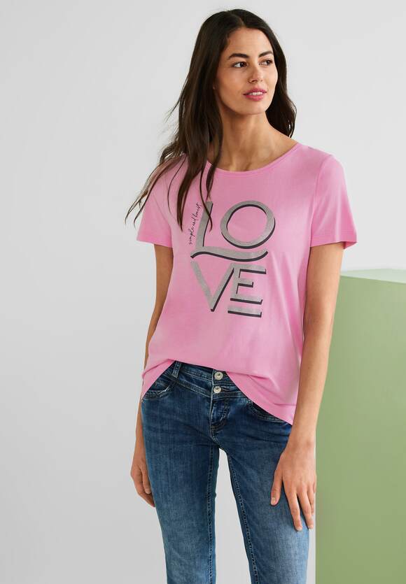 STREET ONE T-Shirt mit Wild Rose | Online-Shop Damen - STREET Wording ONE