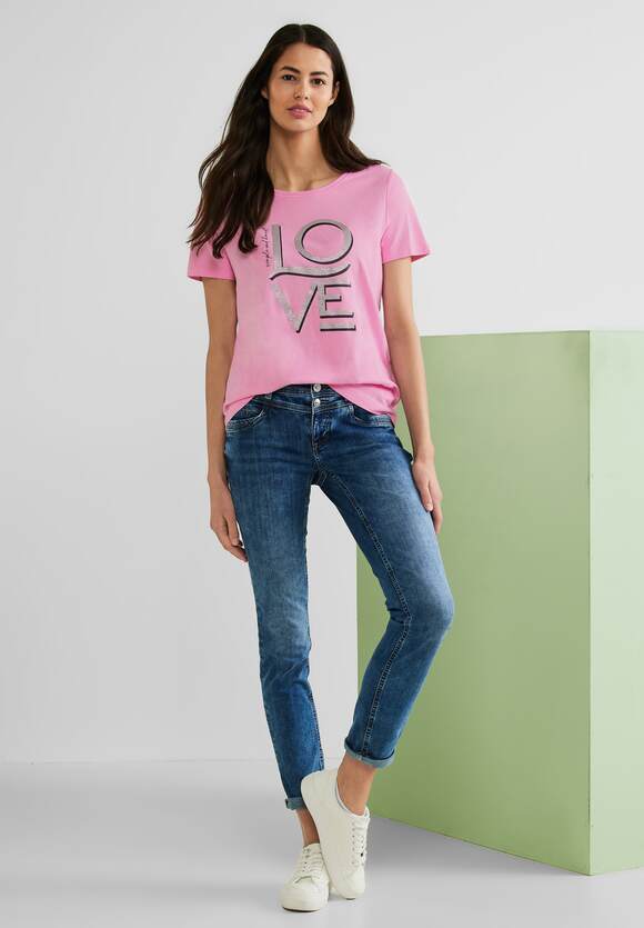 STREET ONE T-Shirt mit Rose ONE Wording Online-Shop - Damen | Wild STREET